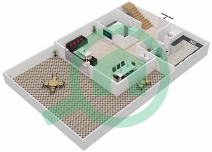Loreto 3B - 3 Bedroom Townhouse Type A GROUND & PODIUM LEVEL Floor plan