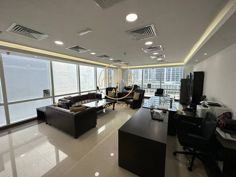 furnished Office Chiller Free  Burj Khalifa View  .