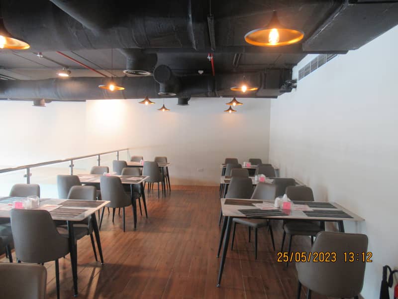2300 sq ft  fully furnished restaurant space|wellfree parking area|rent 250k+ extra for decoration