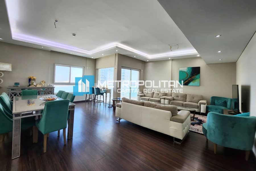 Furnished 3BR | Mesmerizing Sea View | High Floor