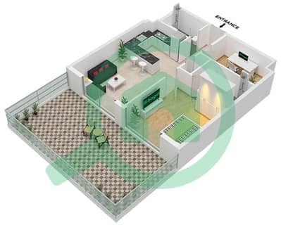 المخططات الطابقية لتصميم النموذج 11 شقة 1 غرفة نوم - سكن أوكلي سكوير
