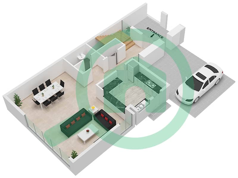 Ajmal Makan - 4 Bedroom Villa Type A Floor plan GROUND FLOOR interactive3D
