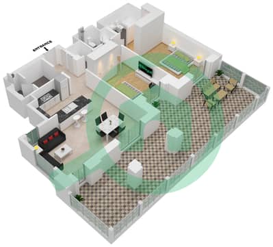 拉玛3号大楼 - 2 卧室公寓类型／单位B1/G08戶型图