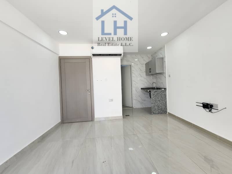 Amazing studio flat with balcony rent in abu Dhabi city nearby al najda