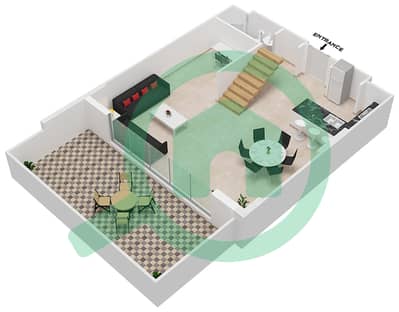 露台综合住宅区 - 2 卧室别墅类型C-1戶型图