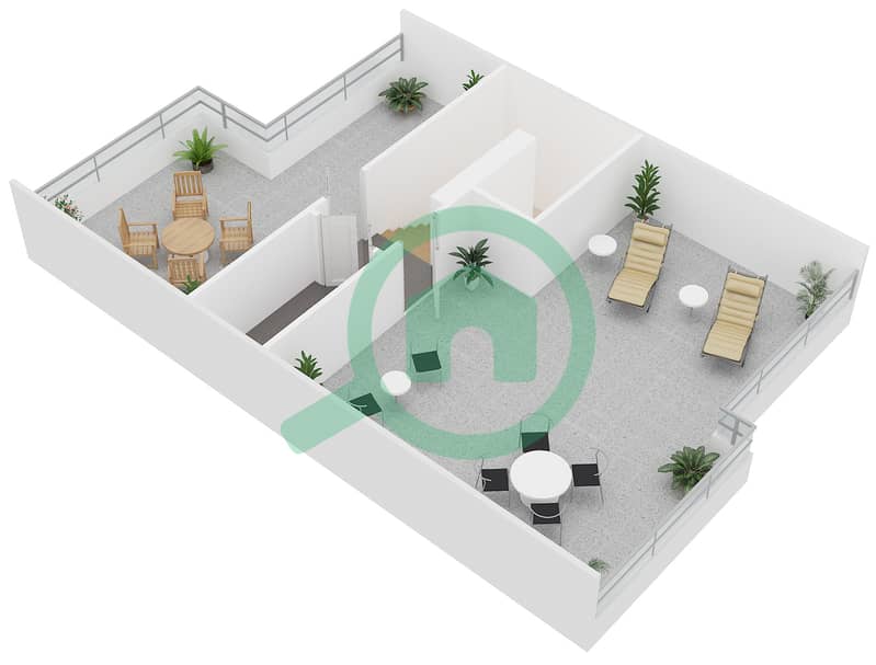 Coursetia - 3 Bedroom Villa Type RC1-EE Floor plan Roof interactive3D