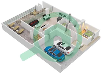 المخططات الطابقية لتصميم النموذج / الوحدة DUPLEX 1-END 1(AMBER) تاون هاوس 4 غرف نوم - بليس