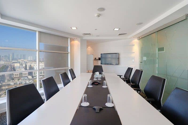 Elegant Meeting Room Services & Flexible Layout serviced offices | Luxurious business lounge | Internet | ADDC |  More.