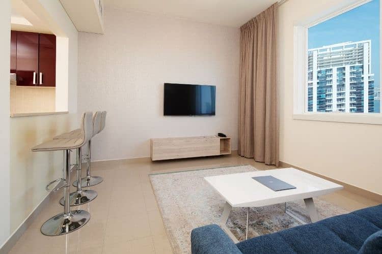 位于迪拜码头，巴塞洛公寓 1 卧室的酒店式公寓 3500 AED - 5181795
