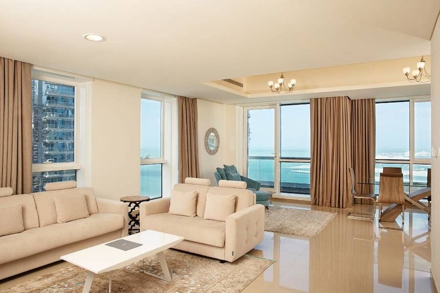 位于迪拜码头，巴塞洛公寓 1 卧室的酒店式公寓 12000 AED - 5768261