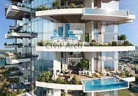 位于迪拜码头，卡瓦利大厦 5 卧室的顶楼公寓 25020000 AED - 5789104