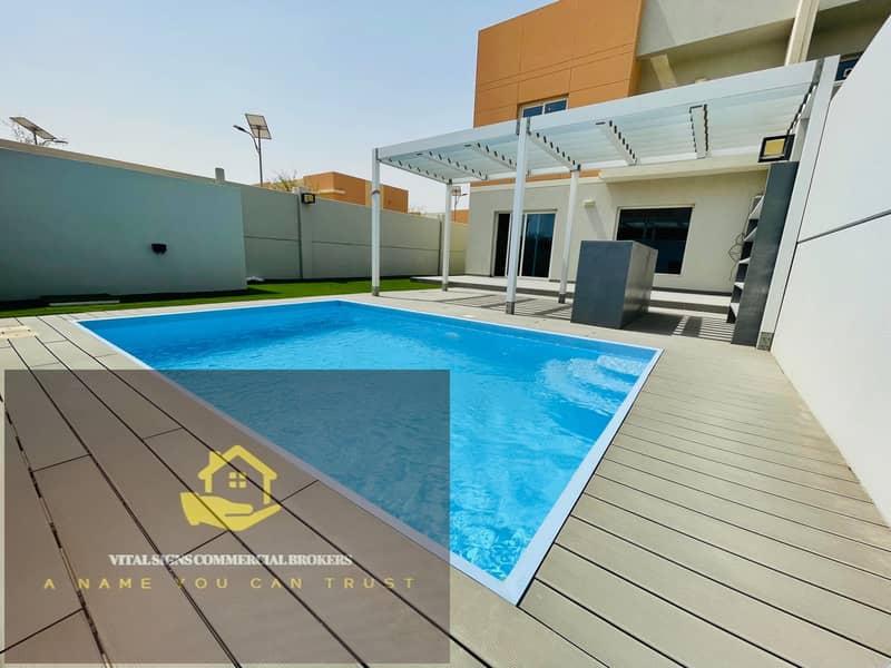 Private Swimming Pool | 3BR+Maidroom Villa in Reef 2 Samha