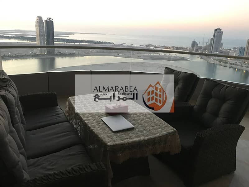 For sale apartment in Al Khan area \ Sharjah asas tower Full view of Mamzar