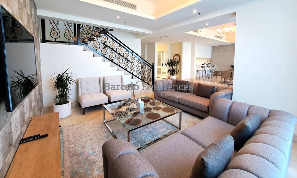 位于迪拜码头，巴塞洛公寓 4 卧室的顶楼公寓 45000 AED - 4480900
