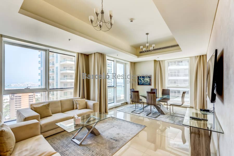 位于迪拜码头，巴塞洛公寓 2 卧室的酒店式公寓 15000 AED - 4384455