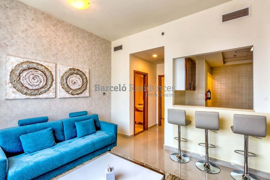 位于迪拜码头，巴塞洛公寓 1 卧室的酒店式公寓 9000 AED - 4069062