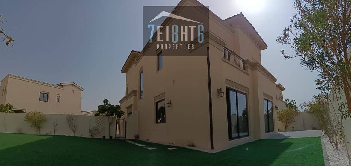 Excellent property:5 b/r good quality independent villa + maid room + garden for rent in Arabian Ranches 2