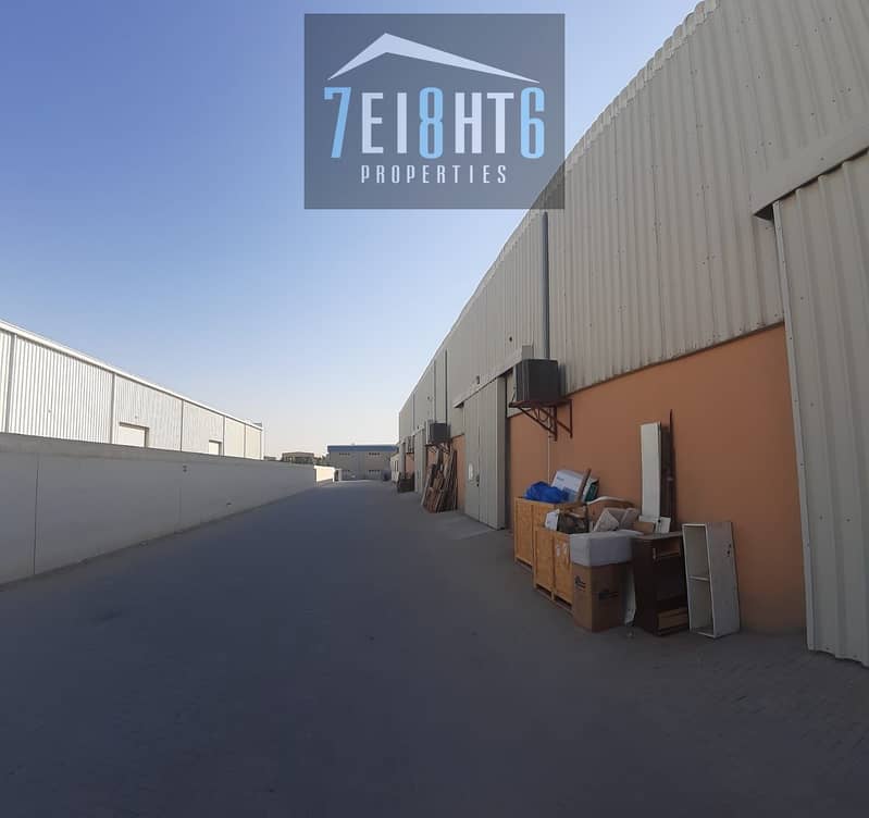 3,200 sq ft  warehouse with high ceilings + fire fighting equipment + car parking for rent in Jebel Ali  1