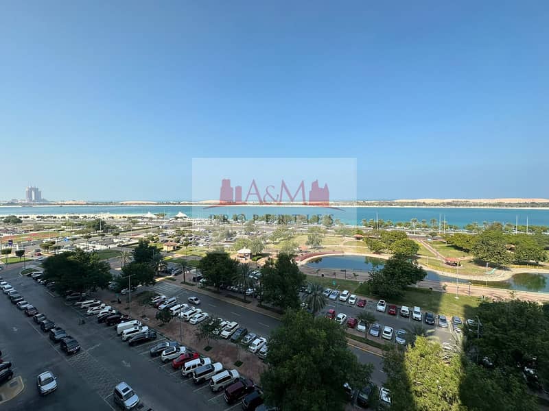 FULL SEA VIEW | Three Bedroom Apartment with Maids room in Corniche Road for AED 100,000 Only. !!
