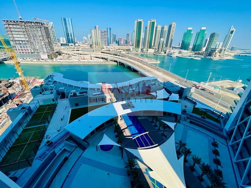 Brand New | Sea View | Three Bedroom Apartment with Maids room & all Facilities in Water Front for AED 170,000 Only. !