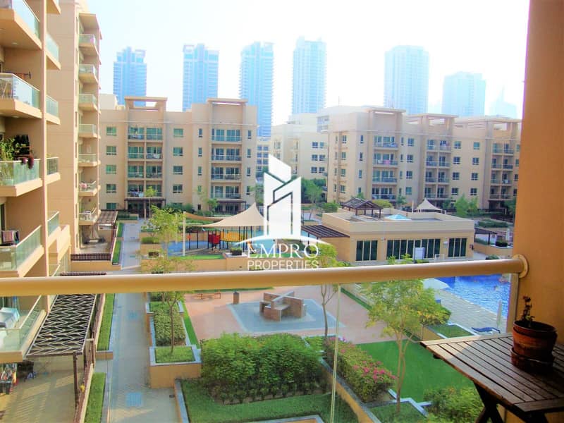 Pool view | spacious | chiller free | unfurnished one bedroom