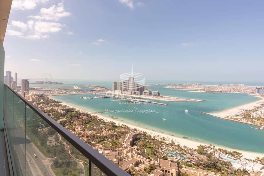 360 view of bluewaters | burj al arab | Palm jumeirah on high floor