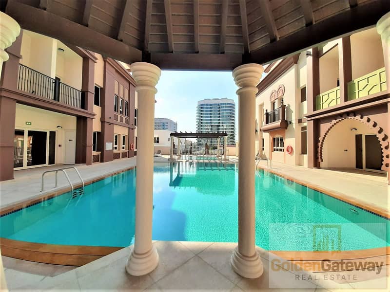 شقة في طراز أندلسي إسباني،مساكن القناه المائية غرب،مدينة دبي الرياضية 1 غرفة 65000 درهم - 5220022