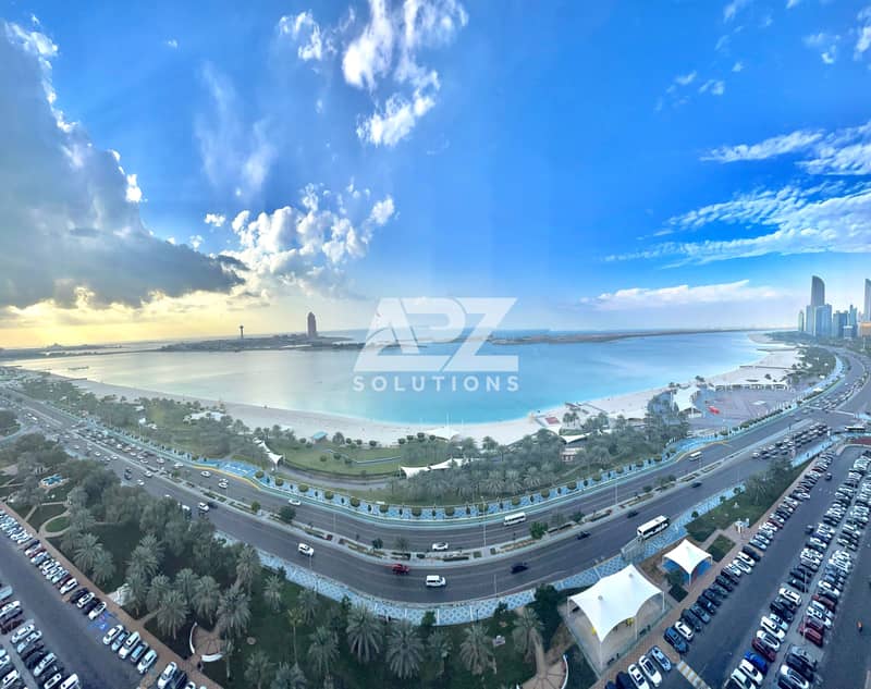 4 BR With Full Wide Corniche Sea View for rent in Abu Dhabi | No Commission |