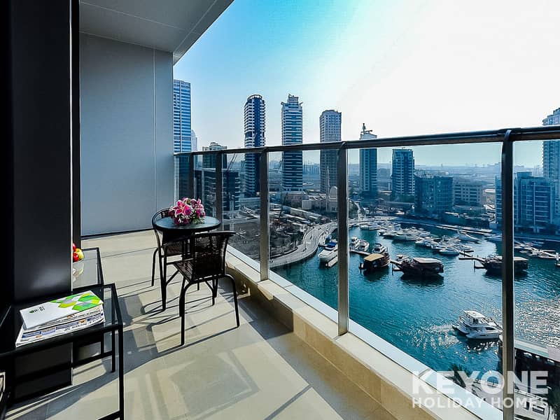 Sophisticated 1BR with Full Marina View