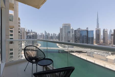 1 Bedroom Apartment for Rent in Business Bay, Dubai - All BILLS  Included || Luxurious 1BR Apartment with Burj Khalifa and Canal Views - Your Dream Dubai Getaway