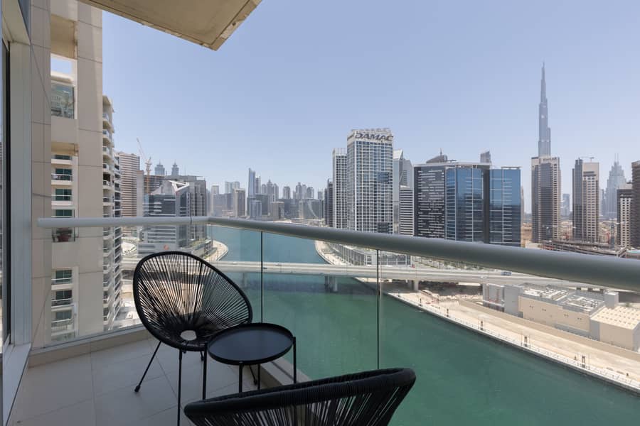 All BILLS  Included || Luxurious 1BR Apartment with Burj Khalifa and Canal Views - Your Dream Dubai Getaway
