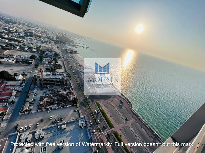 Sea & Sharjah View 1BHK Sale Corniche Tower