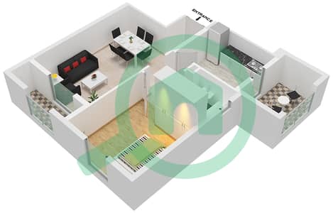 Al Khail Gate Phase 1 - 1 Bedroom Apartment Type/unit 3/117 Floor plan