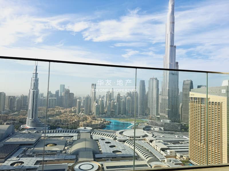Burj Khalifa & Fountain view/ High Floor/Brand New