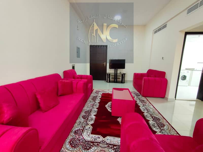 A furnished room and hall for monthly rent in Ajman, a very excellent location on the Ajman Corniche