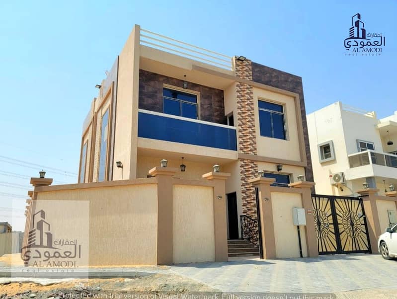 For sale, a villa in the Helio 2 area, with water, electricity, and air conditioners. Modern design, corner of two streets, without down payment, free