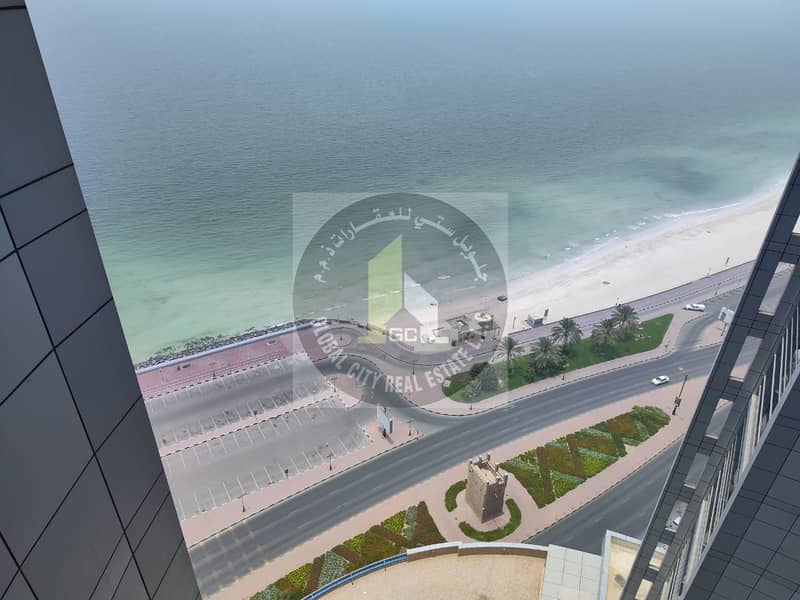 HOT OFFER  !!! STUNNING SEA VIEW 2 BHK FOR RENT IN CORNICHE TOWER ( CHILLER FREE ) FOR 60000 YEARLY