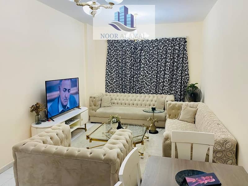 Sharjah Al Taawun Apartment, two rooms, a hall, a kitchen with all purposes, 3 bathrooms, and a balcony