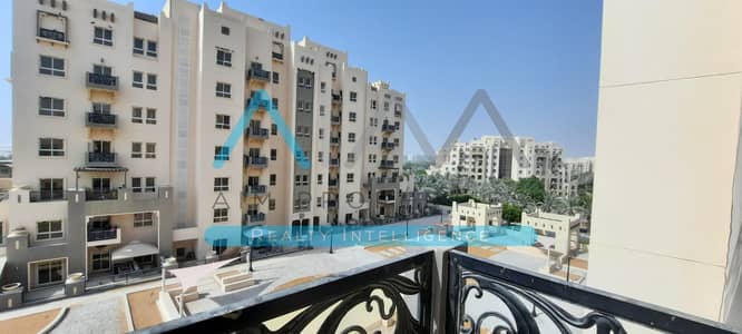 1 Bedroom Flat for Rent in Remraam, Dubai - Spacious Furnished 1BR hall Apartment with Balcony Just 50k
