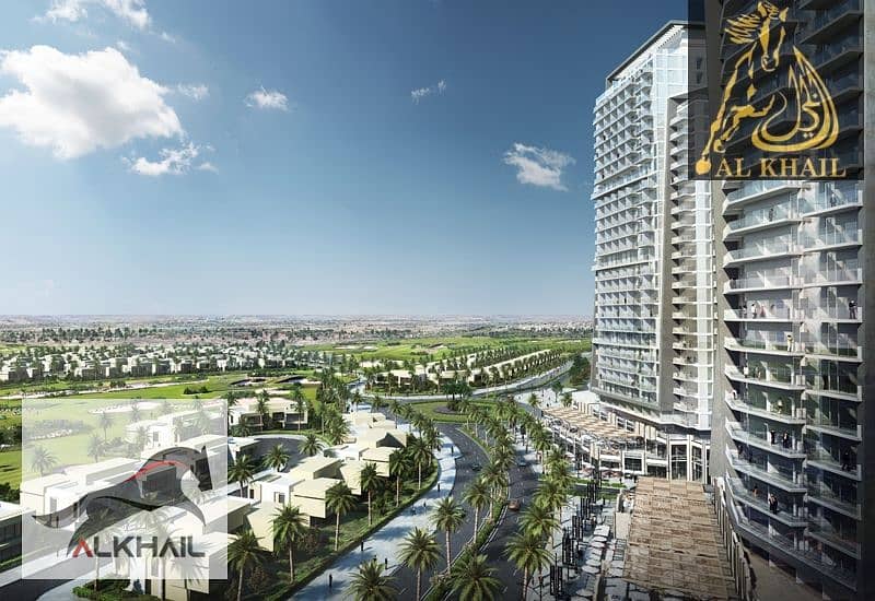 5 High-End Studio Hotel Apartment in Damac Hills Easy Payment Plan Golf Course View