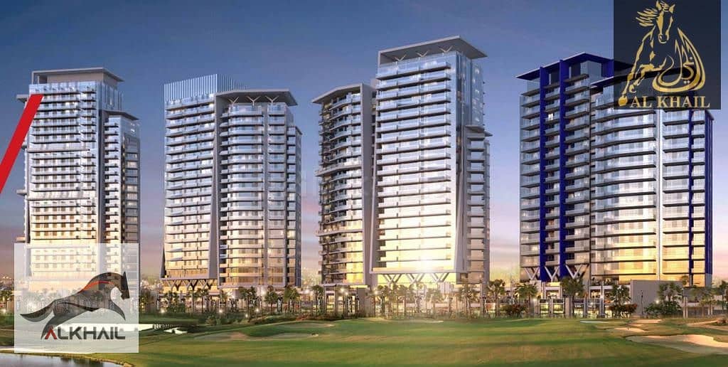 6 High-End Studio Hotel Apartment in Damac Hills Easy Payment Plan Golf Course View