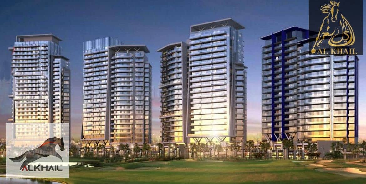 10 High-End Studio Hotel Apartment in Damac Hills Easy Payment Plan Golf Course View