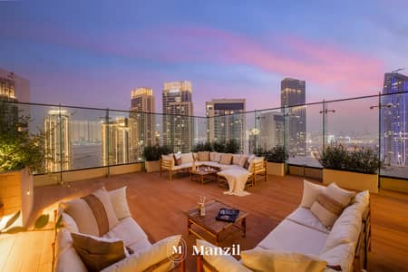 迪拜溪港， 迪拜 4 卧室顶楼公寓待租 - Balcony View