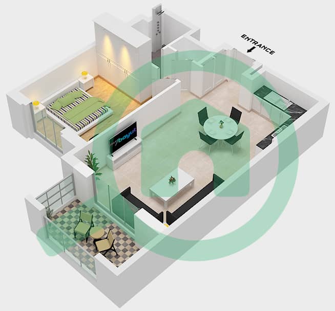 Lamaa Building 1 - 1 Bedroom Apartment Type/unit A1-UNIT-702-802-902-FLOOR Floor plan interactive3D