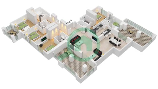 Lamaa Building 1 - 4 Bedroom Apartment Type/unit A1-UNIT-703-FLOOR 7 Floor plan