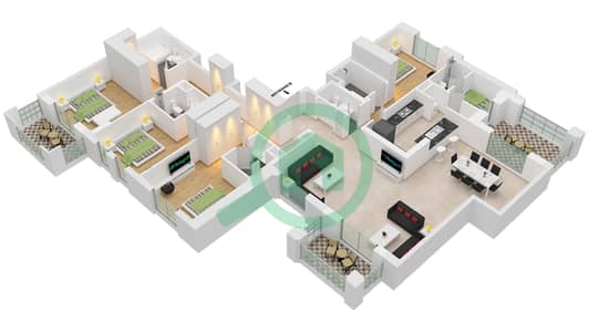 Lamaa Building 1 - 4 Bedroom Apartment Type/unit A1-UNIT-803-FLOOR 8 Floor plan