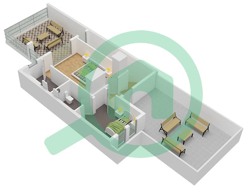 Nice - 5 Bedroom Townhouse Type LTH-5C-E Floor plan interactive3D