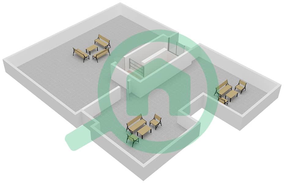 المخططات الطابقية لتصميم النموذج LV-3C تاون هاوس 5 غرف نوم - نيس Roof interactive3D