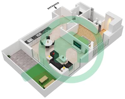 المخططات الطابقية لتصميم الوحدة 47 شقة 1 غرفة نوم - ذا نايبرهود