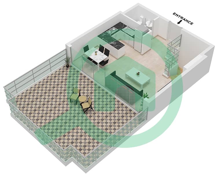 المخططات الطابقية لتصميم الوحدة 308,309 فیلا 2 غرفة نوم - فلل مايرا Upper Floor interactive3D